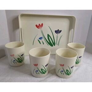 1980s Vintage Phoenix Company Spring Flowers Serving Set (SEE DESCRIPTION)